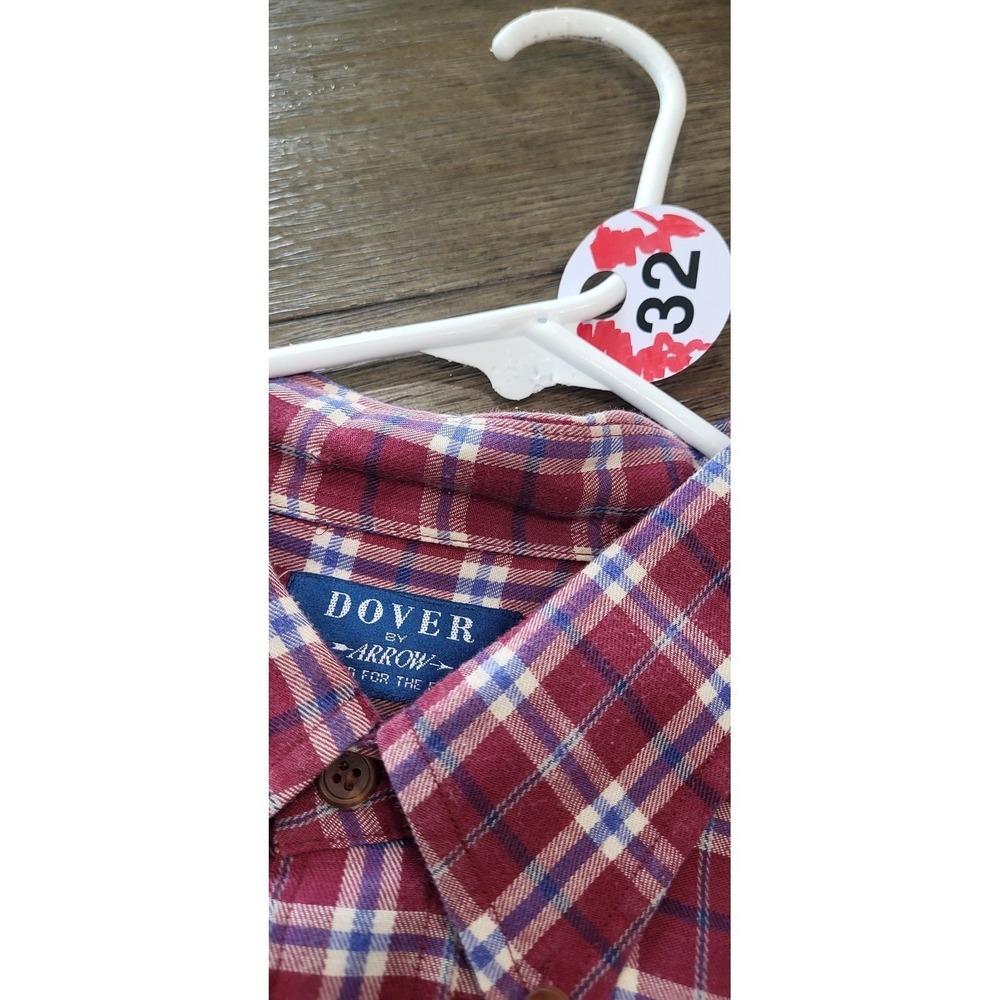 Vintage 90s Dover Dress Plaid Long Sleeve Shirt Mens 2XL Mint Condition #32 - Picture 3 of 6